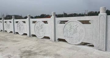 山南芝麻白河道栏杆 石材栏杆