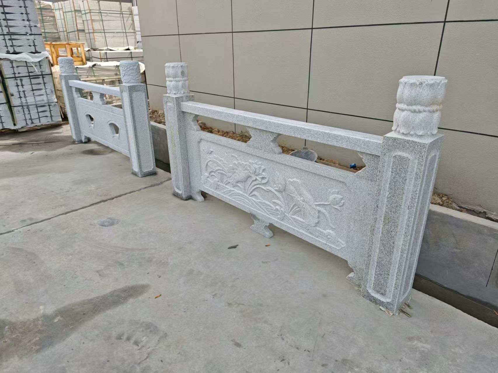 山南芝麻白河道栏杆 石材栏杆
